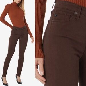 Adriano Goldschmied AG‎ Womens The Prima Mid Rise Cigarette Jeans 31R Brown